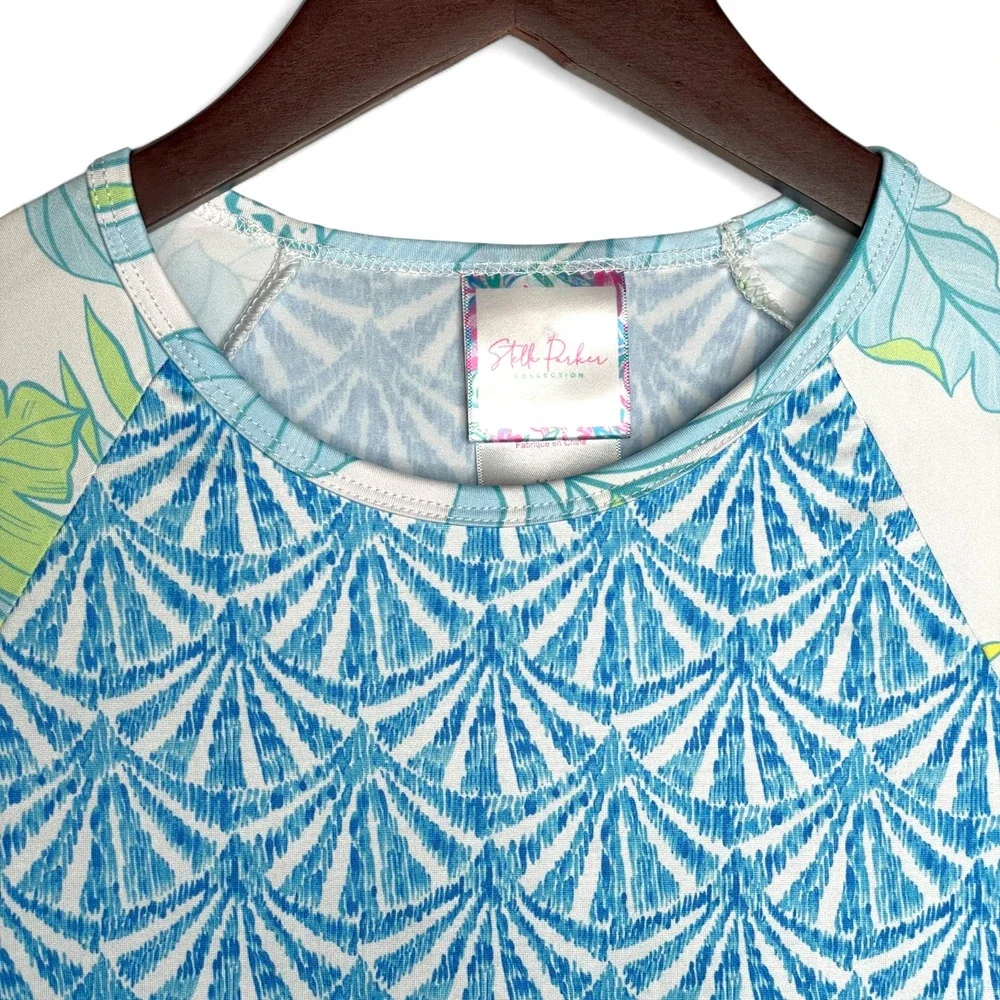Stella Parker Long Sleeve Rash Guard Small Hawaiian Floral UPF 30+ Surf Swim Top